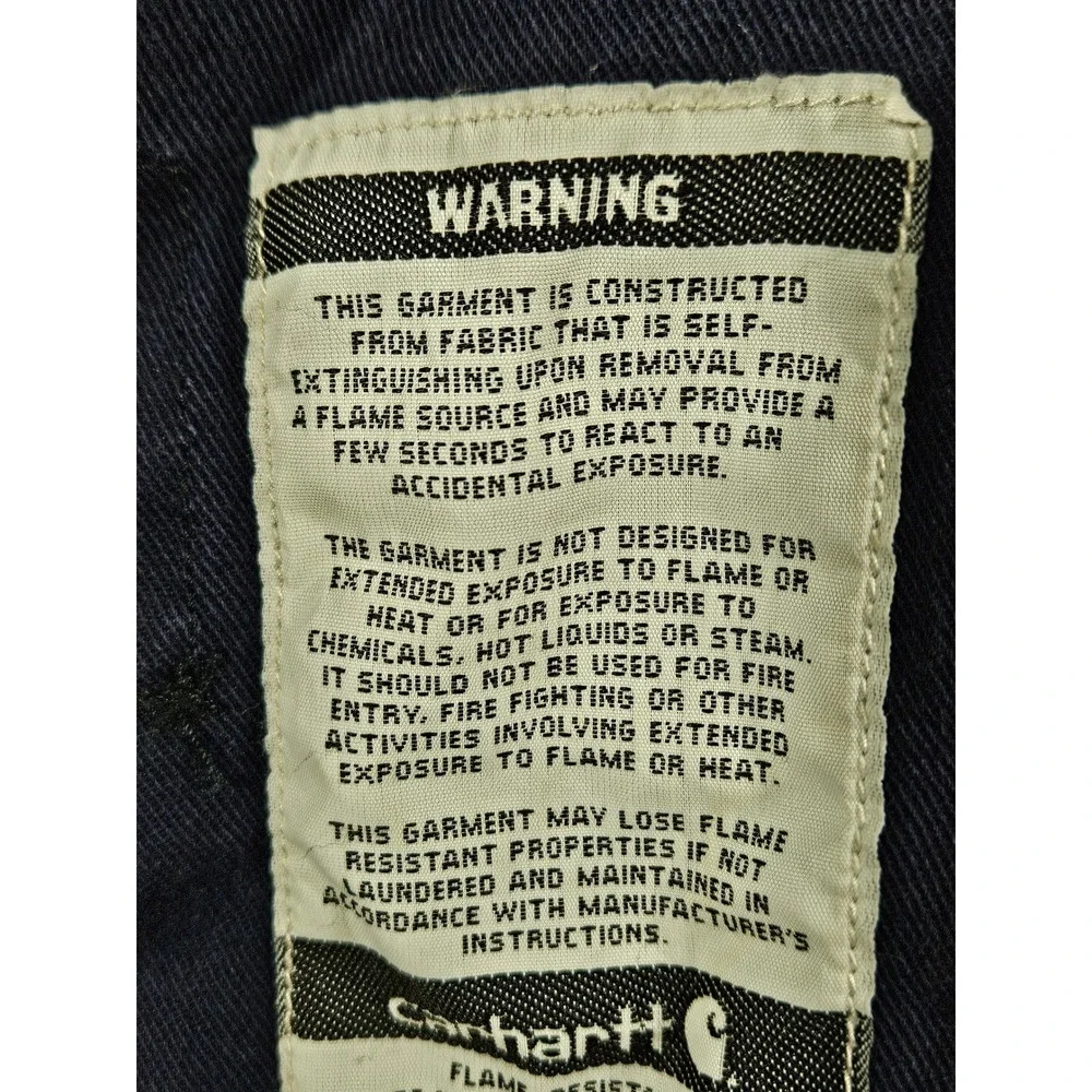 Carhartt FR Flame Resistant Work Shirt Men 4XLT Navy Blue Button Down FRS003 NVY